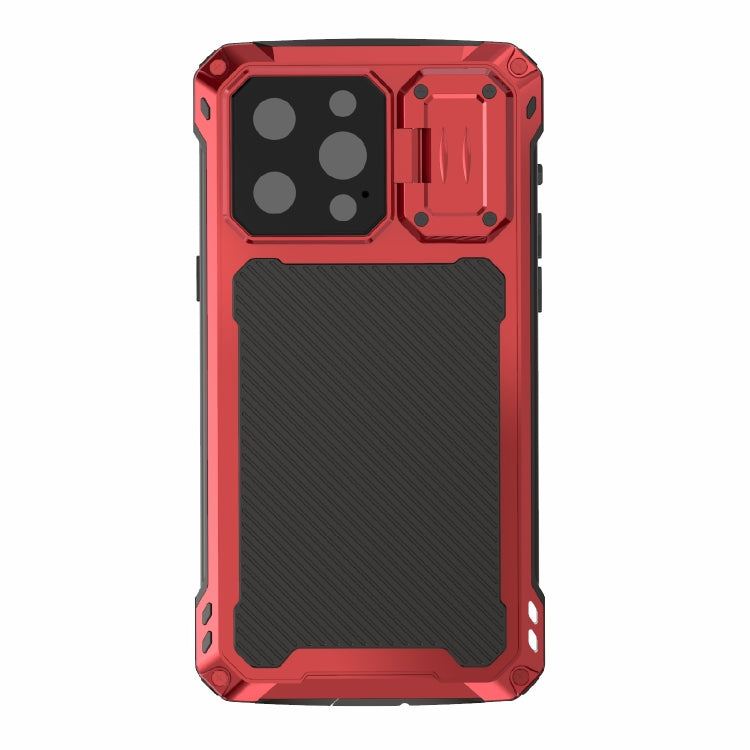 For iPhone 14 Pro RedPepper Silver Shield Series All-inclusive Lens Metal Phone Case(Red) - free shipping - PMc TechLife - Order now!