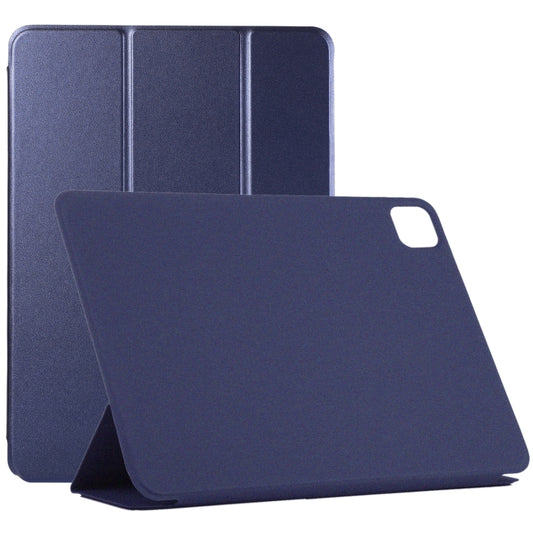 For iPad Air 13 2024 / Pro 12.9 2020 Non-buckle Double-sided Magnetic Flip Leather Tablet Case With Holder & Sleep / Wake-up Function(Dark Blue) - iPad Pro 12.9 (2020) Cases by PMC Jewellery | Online Shopping South Africa | PMC Jewellery | Buy Now Pay Later Mobicred