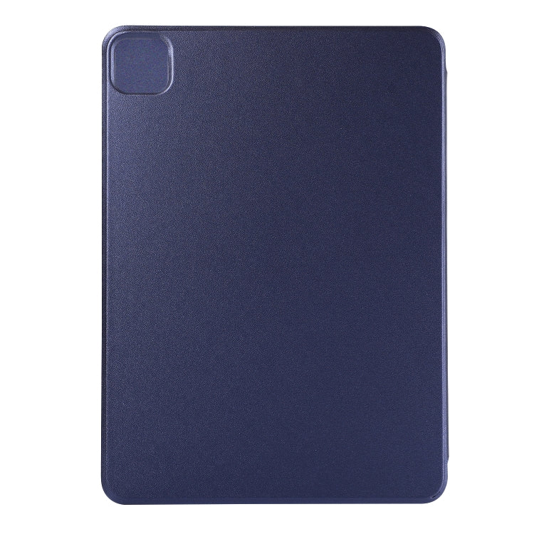 For iPad Air 13 2024 / Pro 12.9 2020 Non-buckle Double-sided Magnetic Flip Leather Tablet Case With Holder & Sleep / Wake-up Function(Dark Blue) - iPad Pro 12.9 (2020) Cases by PMC Jewellery | Online Shopping South Africa | PMC Jewellery | Buy Now Pay Later Mobicred