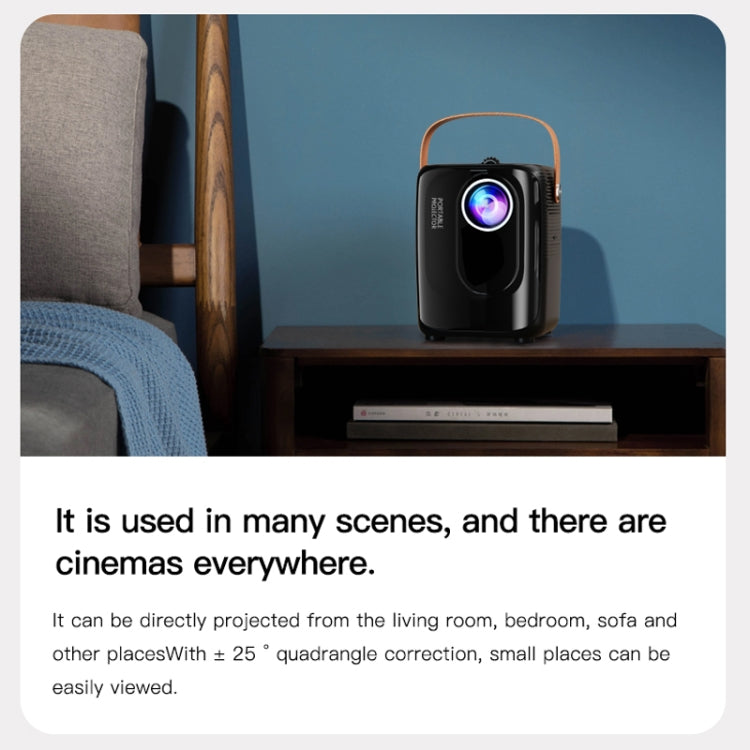 A007 Portable 1280 x 720 HD 113 ANSI Smart LED Projector, Plug:EU Plug(Black) - Mini Projector by PMC TechLife | Online Shopping South Africa | PMC TechLife | Buy Now Pay Later Mobicred