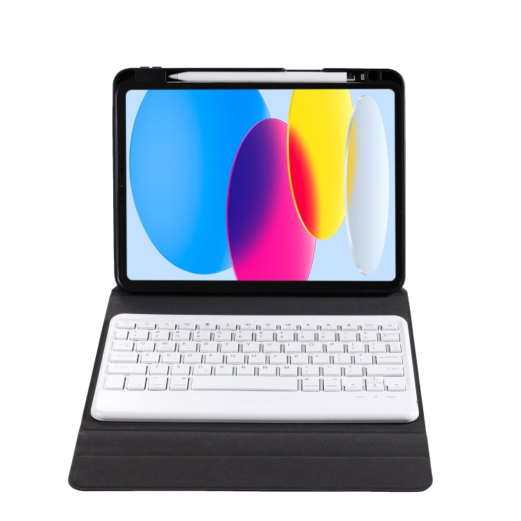 For iPad 10th Gen 10.9 2022 B10 Triangle Holder Tablet Bluetooth Keyboard Leather Case(Rainbow) - Universal by PMC Jewellery | Online Shopping South Africa | PMC Jewellery