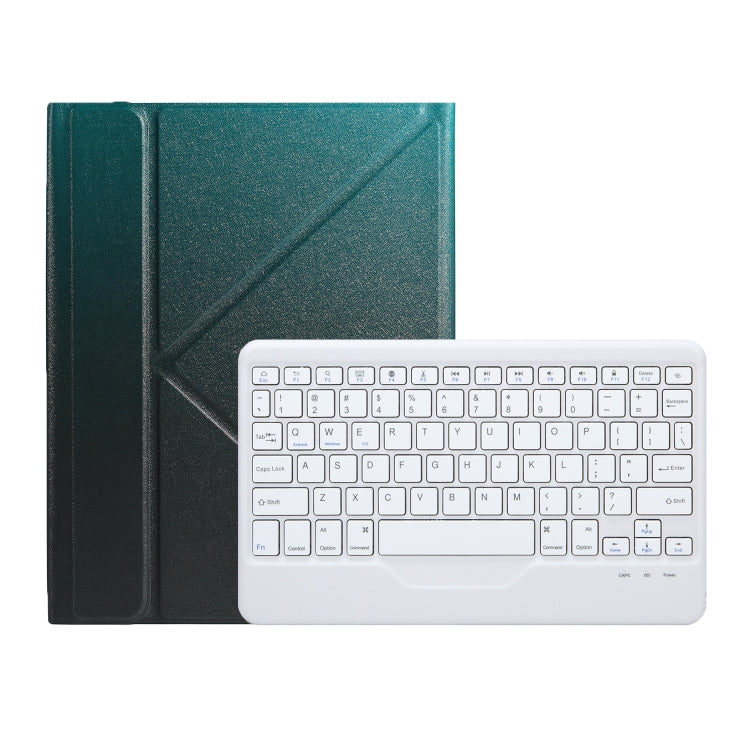 For iPad 10th Gen 10.9 2022 B10 Triangle Holder Tablet Bluetooth Keyboard Leather Case(Dark Green) - Universal by PMC Jewellery | Online Shopping South Africa | PMC Jewellery