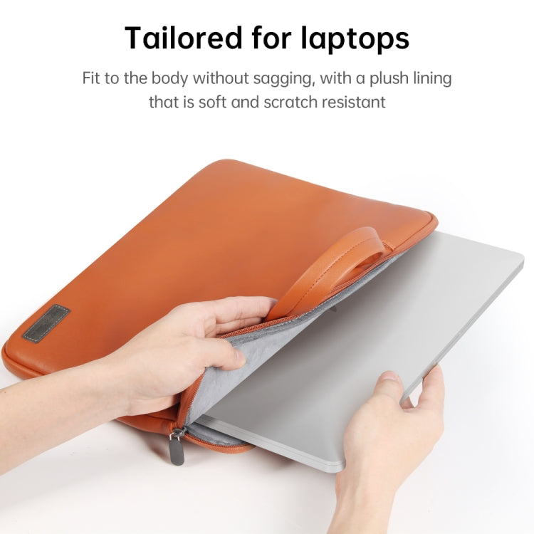 Waterproof PU Laptop Bag Inner Bag, Size:13 / 14 inch(Brown) - Other by PMC Jewellery | Online Shopping South Africa | PMC Jewellery | Buy Now Pay Later Mobicred