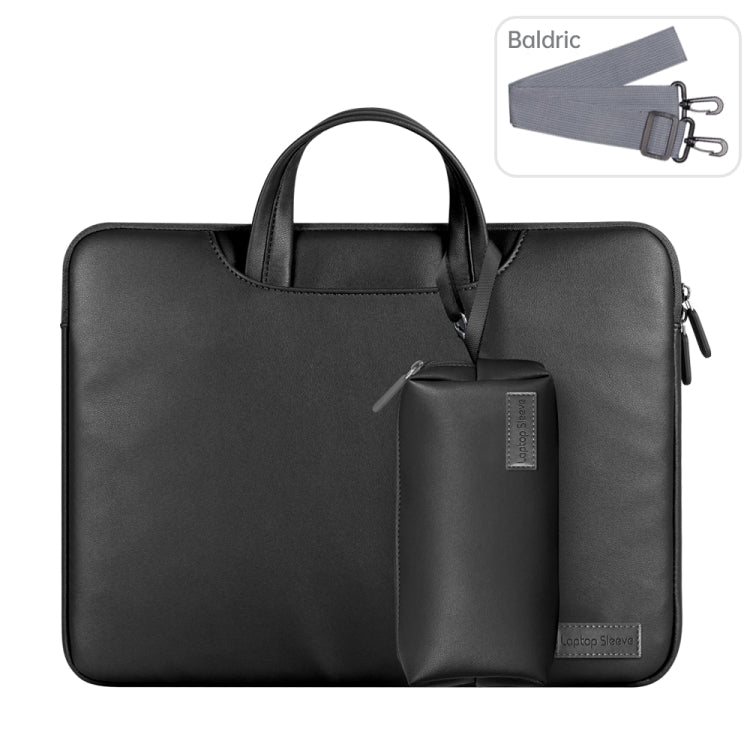 Waterproof PU Laptop Bag Inner Bag with Power Pack, Size:13 / 14 inch(Black) - Other by PMC TechLife | Online Shopping South Africa | PMC TechLife | Buy Now Pay Later Mobicred