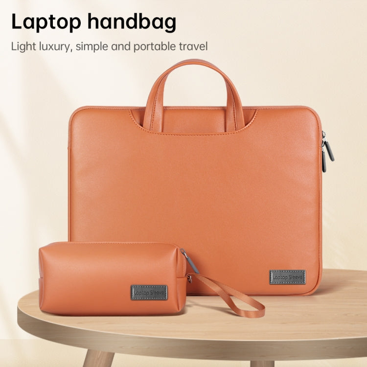Waterproof PU Laptop Bag Inner Bag with Power Pack, Size:15 inch(Brown) - Other by PMC TechLife | Online Shopping South Africa | PMC TechLife | Buy Now Pay Later Mobicred