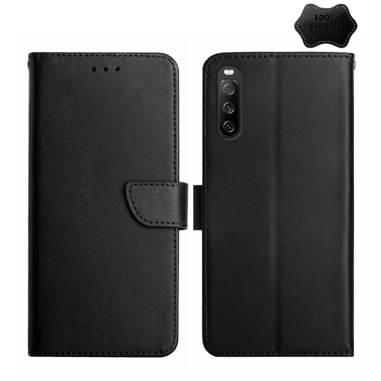 For Sony Xperia 10 V Genuine Leather Fingerprint-proof Horizontal Flip Phone Case(Black) - free shipping - PMC TechLife - Order now!