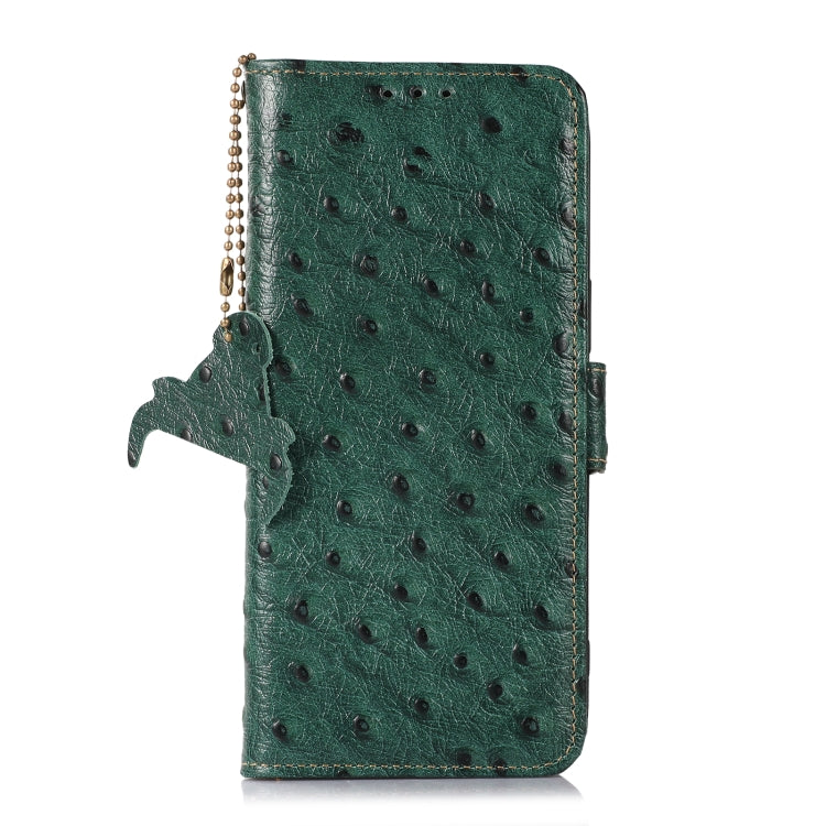 For Google Pixel 8 Pro Ostrich Pattern Genuine Leather RFID Phone Case(Green) - Google Cases by PMC TechLife | Online Shopping South Africa | PMC TechLife | Buy Now Pay Later Mobicred