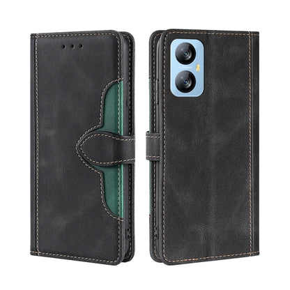 For Blackview A52 Skin Feel Magnetic Buckle Leather Phone Case(Black) - More Brand by PMC Jewellery | Online Shopping South Africa | PMC Jewellery