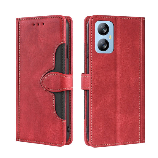 For Blackview A52 Skin Feel Magnetic Buckle Leather Phone Case(Red) - More Brand by PMC Jewellery | Online Shopping South Africa | PMC Jewellery | Buy Now Pay Later Mobicred