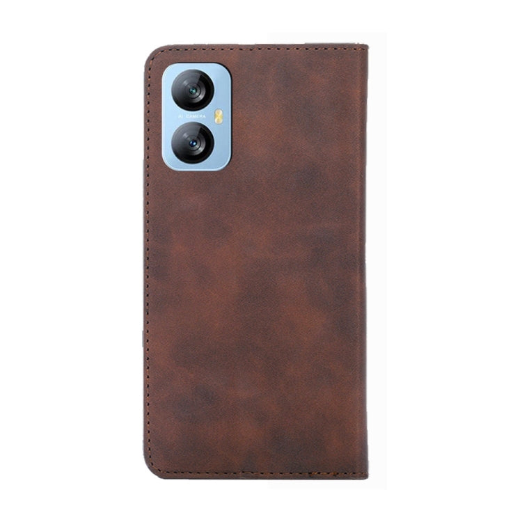 For Blackview A52 Skin Feel Magnetic Horizontal Flip Leather Phone Case(Dark Brown) - More Brand by PMC Jewellery | Online Shopping South Africa | PMC Jewellery | Buy Now Pay Later Mobicred