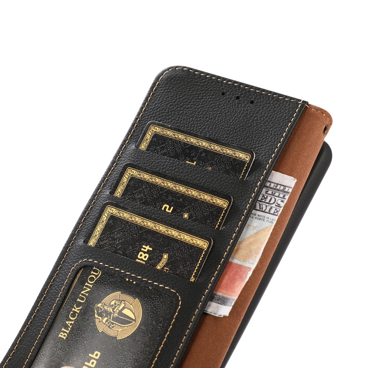 For Google Pixel 8 Pro KHAZNEH Custer Genuine Leather RFID Phone Case(Black) - Google Cases by PMC TechLife | Online Shopping South Africa | PMC TechLife | Buy Now Pay Later Mobicred