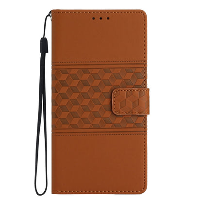 For TCL 40 SE Diamond Embossed Skin Feel Leather Phone Case with Lanyard(Brown) - More Brand by PMC Jewellery | Online Shopping South Africa | PMC Jewellery | Buy Now Pay Later Mobicred