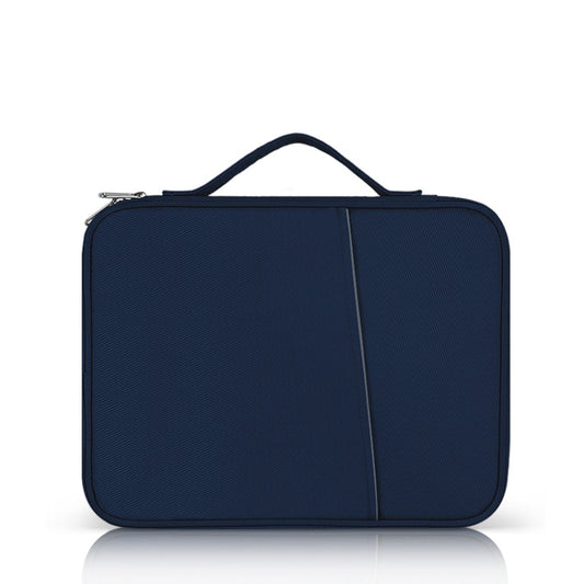 For 12.9-13 inch Laptop Portable Cloth Texture Leather Bag(Blue) - 13.3 inch by PMC Jewellery | Online Shopping South Africa | PMC Jewellery | Buy Now Pay Later Mobicred