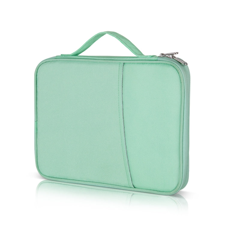 For 12.9-13 inch Laptop Portable Cloth Texture Leather Bag(Green) - 13.3 inch by PMC TechLife | Online Shopping South Africa | PMC TechLife | Buy Now Pay Later Mobicred