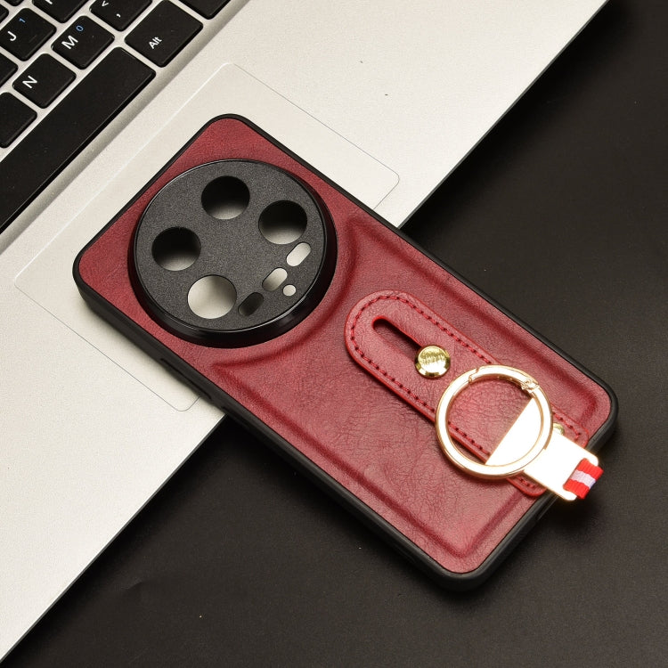 For Xiaomi 14 Ultra Wristband Leather Back Phone Case(Red) - free shipping - PMC TechLife - Order now!