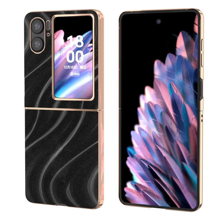 For OPPO Find N2 Flip Nano Electroplating Galactic Pattern Protective Phone Case(Black) - OPPO Cases by PMC TechLife | Online Shopping South Africa | PMC TechLife