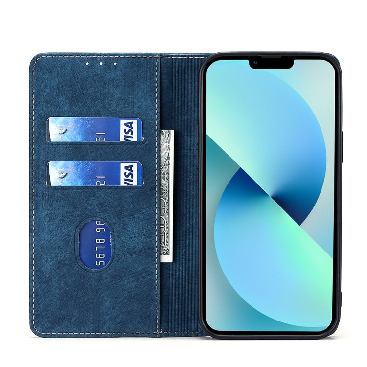 For Blackview A85 RFID Anti-theft Brush Magnetic Leather Phone Case(Blue) - More Brand by PMC Jewellery | Online Shopping South Africa | PMC Jewellery | Buy Now Pay Later Mobicred