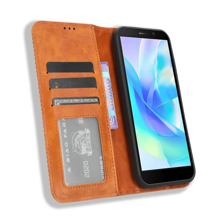 For Doogee X97 / X97 Pro Magnetic Buckle Retro Texture Leather Phone Case(Brown) - Doogee Cases by PMC TechLife | Online Shopping South Africa | PMC TechLife | Buy Now Pay Later Mobicred