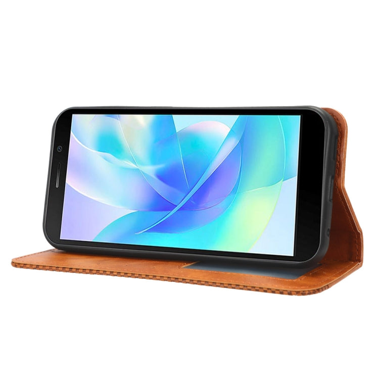 For Doogee X97 / X97 Pro Magnetic Buckle Retro Texture Leather Phone Case(Brown) - Doogee Cases by PMC TechLife | Online Shopping South Africa | PMC TechLife | Buy Now Pay Later Mobicred