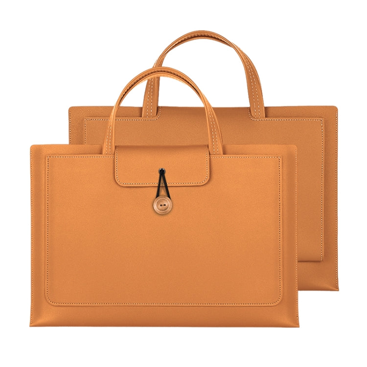 15-16 inch Universal Elastic Thread Button Portable Laptop Inner Bag(Brown) - 15 inch by PMC TechLife | Online Shopping South Africa | PMC TechLife | Buy Now Pay Later Mobicred