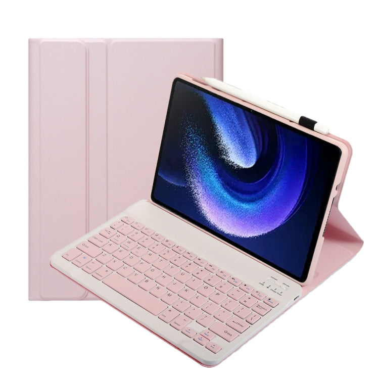 For Xiaomi Pad 6 / Pad 6 Pro A0N7 Lambskin Texture Ultra-thin Bluetooth Keyboard Leather Case(Pink) - Others Keyboard by PMC Jewellery | Online Shopping South Africa | PMC Jewellery