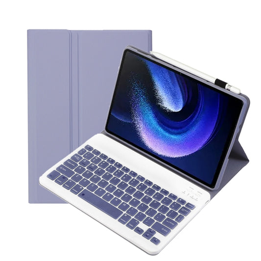 For Xiaomi Pad 6 / Pad 6 Pro A0N7 Lambskin Texture Ultra-thin Bluetooth Keyboard Leather Case(Purple) - Others Keyboard by PMC Jewellery | Online Shopping South Africa | PMC Jewellery