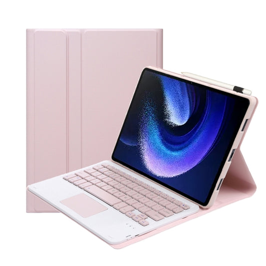 For Xiaomi Pad 6 / Pad 6 Pro A0N7-A Lambskin Texture Ultra-thin Bluetooth Keyboard Leather Case with Touchpad(Pink) - Others Keyboard by PMC Jewellery | Online Shopping South Africa | PMC Jewellery