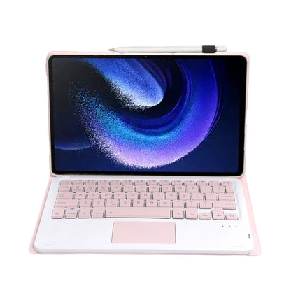 For Xiaomi Pad 6 / Pad 6 Pro A0N7-A Lambskin Texture Ultra-thin Bluetooth Keyboard Leather Case with Touchpad(Pink) - Others Keyboard by PMC Jewellery | Online Shopping South Africa | PMC Jewellery