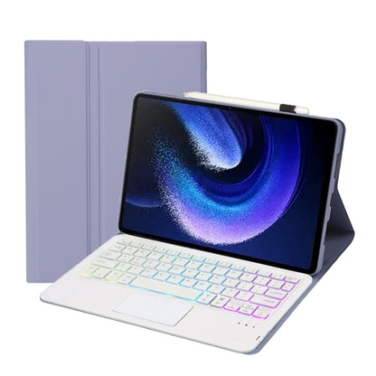 For Xiaomi Pad 6 / Pad 6 Pro A0N7-AS Lambskin Texture Ultra-thin Backlight Bluetooth Keyboard Leather Case with Touchpad(Purple) - Others Keyboard by PMC Jewellery | Online Shopping South Africa | PMC Jewellery