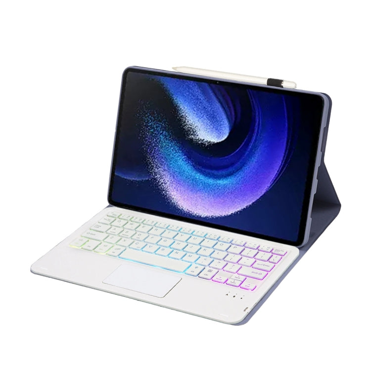 For Xiaomi Pad 6 / Pad 6 Pro A0N7-AS Lambskin Texture Ultra-thin Backlight Bluetooth Keyboard Leather Case with Touchpad(Purple) - Others Keyboard by PMC Jewellery | Online Shopping South Africa | PMC Jewellery