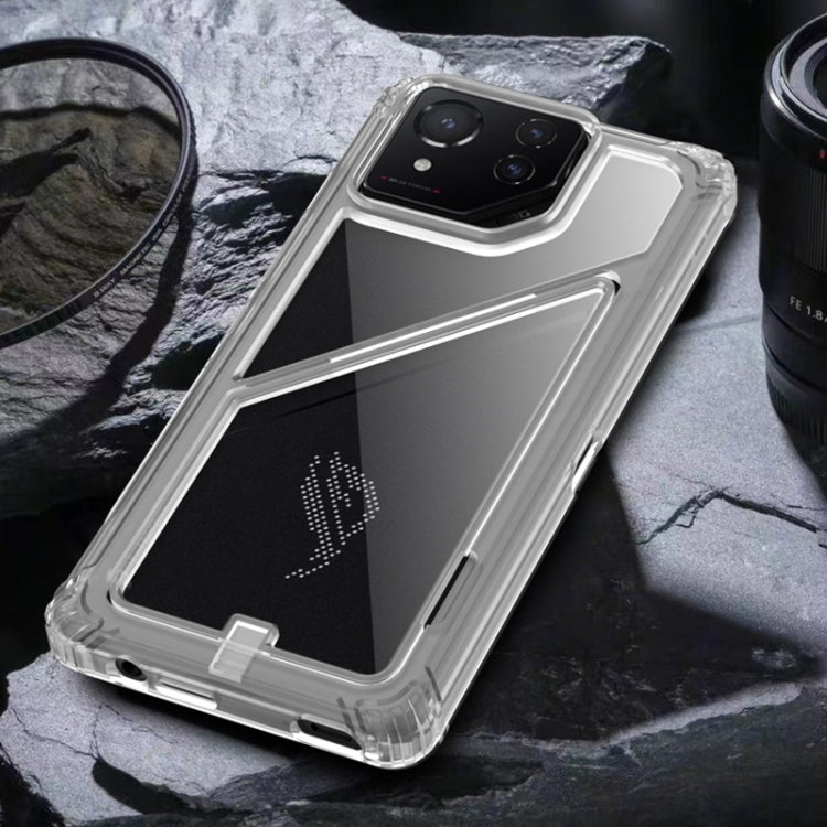 For Asus ROG Phone 8 Pro PC + TPU Shockproof Phone Case with Magnetic Holder(Translucent) - ASUS Cases by PMC Jewellery | Online Shopping South Africa | PMC Jewellery