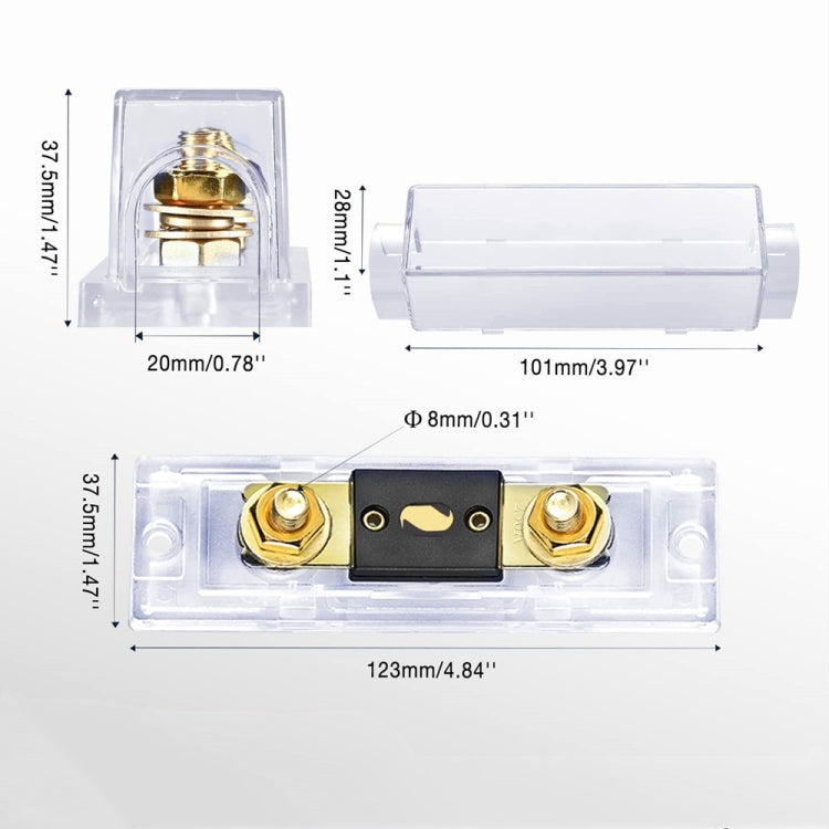 2 in 1 ANL Car Fuse Holder Electrical Protection Insulating Cover, Current:200A - Fuse by PMC Jewellery | Online Shopping South Africa | PMC Jewellery | Buy Now Pay Later Mobicred