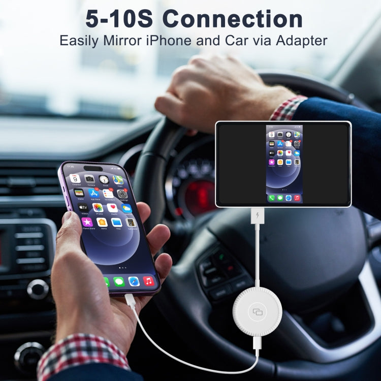 THT-020-6 USB + USB-C / Type-C Carplay Mirror Adapter for iPhone(White) - Bluetooth Adapters by PMC Jewellery | Online Shopping South Africa | PMC Jewellery | Buy Now Pay Later Mobicred