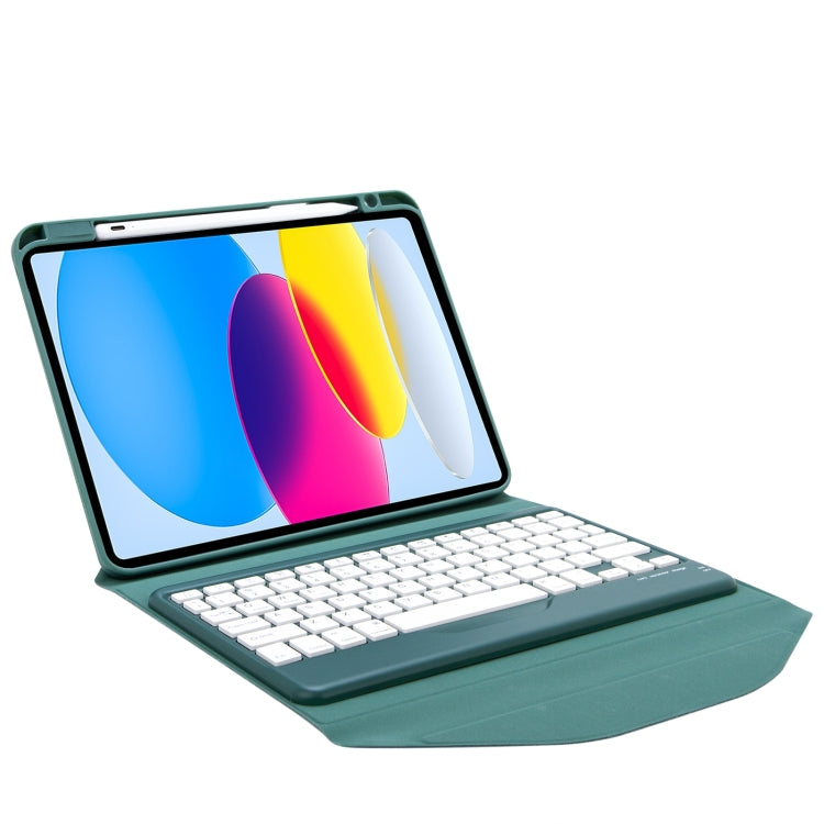 Z10B For iPad 10th Gen 10.9 2022 Pen Slot Bluetooth Keyboard Leather Tablet Case(Green) - Universal by PMC Jewellery | Online Shopping South Africa | PMC Jewellery