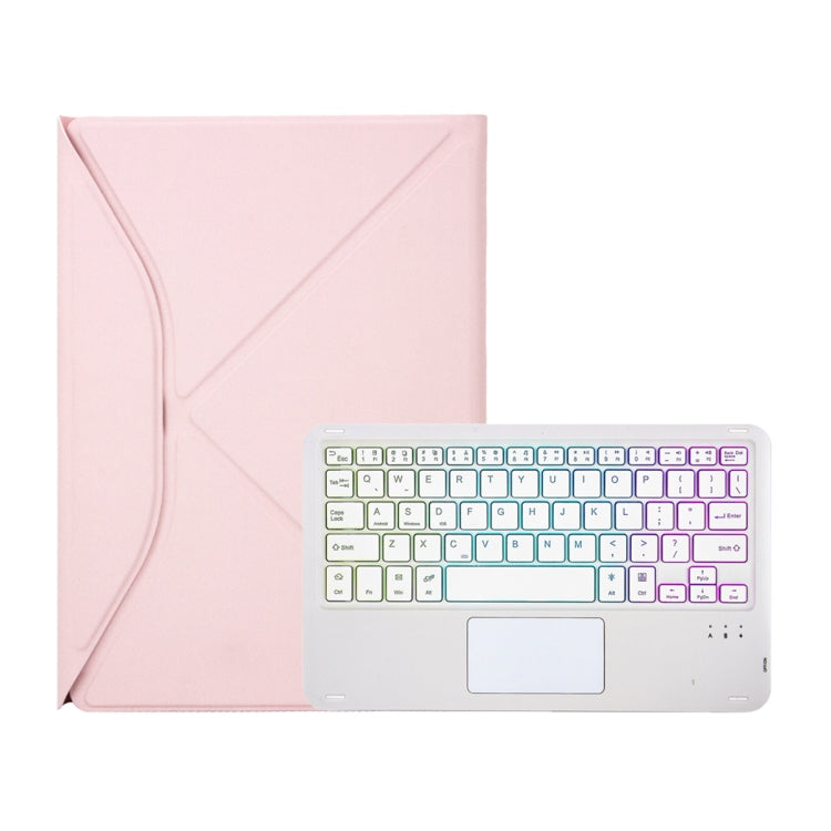 Z10B-AS For iPad 10th Gen 10.9 2022 Pen Slot Touchpad Backlight Bluetooth Keyboard Leather Tablet Case(Pink) - Universal by PMC Jewellery | Online Shopping South Africa | PMC Jewellery