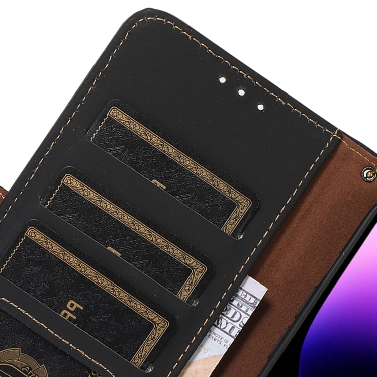 For Samsung Galaxy S24 Ultra 5G Genuine Leather Magnetic RFID Leather Phone Case(Black) - Galaxy S24 Ultra 5G Cases by PMC Jewellery | Online Shopping South Africa | PMC Jewellery | Buy Now Pay Later Mobicred