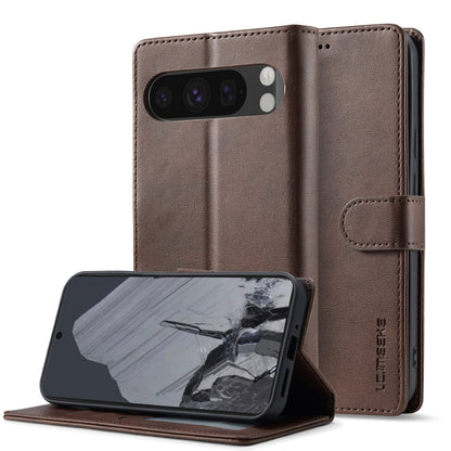 For Google Pixel 9 Pro XL LC.IMEEKE Calf Texture Flip Leather Phone Case(Brown) - Google Cases by LC.IMEEKE | Online Shopping South Africa | PMC Jewellery | Buy Now Pay Later Mobicred