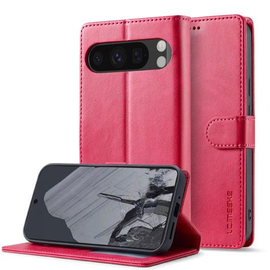 For Google Pixel 9 / 9 Pro LC.IMEEKE Calf Texture Flip Leather Phone Case(Red) - Google Cases by LC.IMEEKE | Online Shopping South Africa | PMC Jewellery | Buy Now Pay Later Mobicred