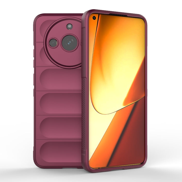 For Realme 11 5G Magic Shield TPU + Flannel Phone Case(Wine Red) - Realme Cases by PMC Jewellery | Online Shopping South Africa | PMC Jewellery | Buy Now Pay Later Mobicred