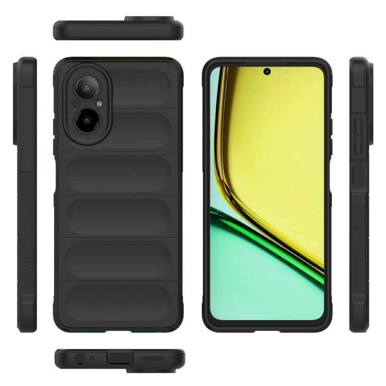 For Realme C67 4G Global Magic Shield TPU + Flannel Phone Case(Black) - Realme Cases by PMC Jewellery | Online Shopping South Africa | PMC Jewellery | Buy Now Pay Later Mobicred