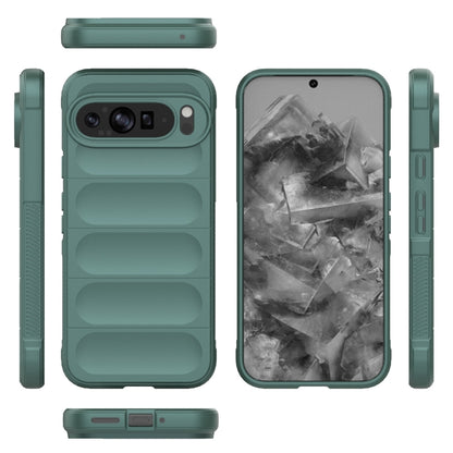 For Google Pixel 9 Pro XL 5G Magic Shield TPU + Flannel Phone Case(Dark Green) - Google Cases by PMC Jewellery | Online Shopping South Africa | PMC Jewellery | Buy Now Pay Later Mobicred