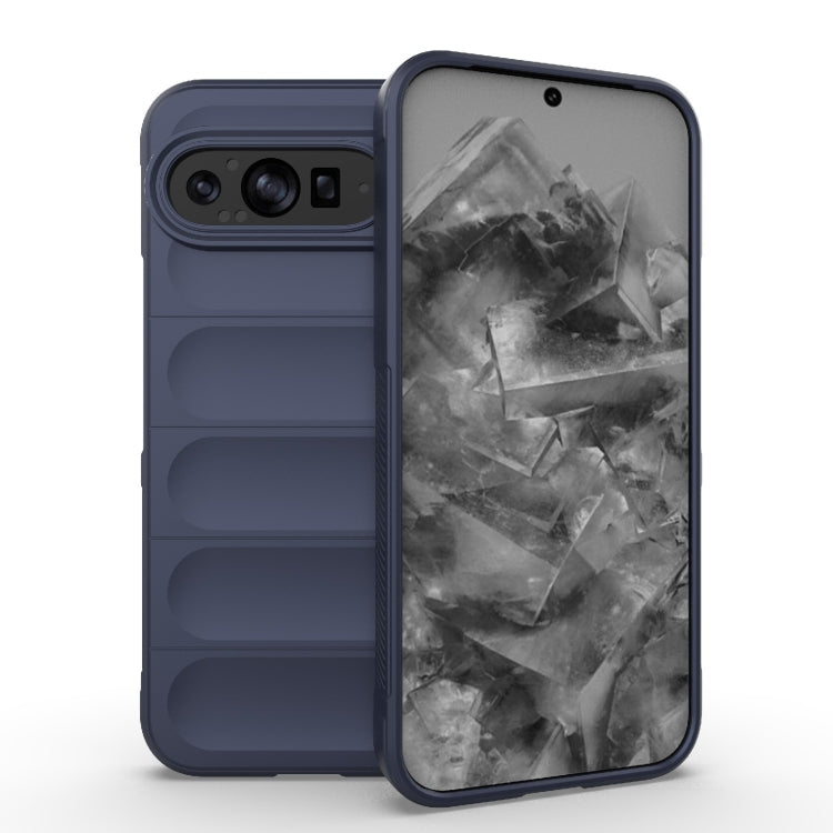 For Google Pixel 9 Pro XL 5G Magic Shield TPU + Flannel Phone Case(Dark Blue) - Google Cases by PMC Jewellery | Online Shopping South Africa | PMC Jewellery | Buy Now Pay Later Mobicred