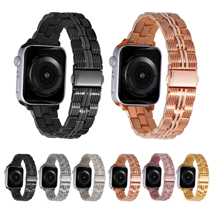 3-Beads Stripe Metal Watch Band For Apple Watch 9 45mm(Silver) - free shipping - PMc TechLife - Order now!