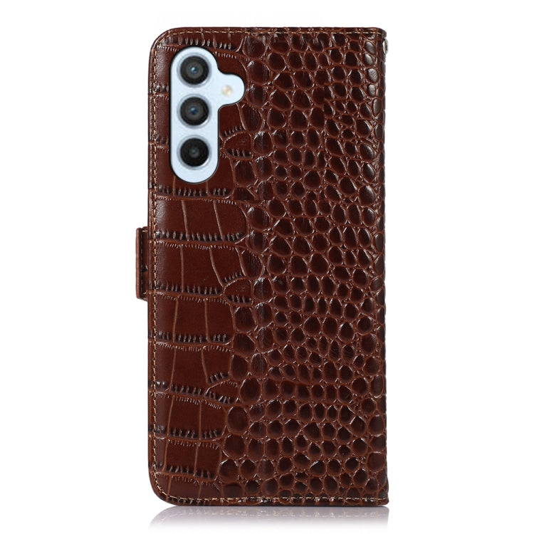 For Samsung Galaxy S24+ Crocodile Top Layer Cowhide Leather Phone Case(Brown) - Galaxy Phone Cases by PMC Jewellery | Online Shopping South Africa | PMC Jewellery | Buy Now Pay Later Mobicred