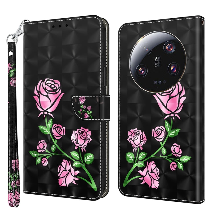 For Xiaomi 13 Ultra 3D Painted Pattern Leather Phone Case(Rose) - 13 Ultra Cases by PMC Jewellery | Online Shopping South Africa | PMC Jewellery | Buy Now Pay Later Mobicred