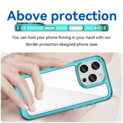 For iPhone 16 Pro Colorful Series Acrylic + TPU Phone Case(Transparent Blue) - iPhone 16 Pro Cases by PMC Jewellery | Online Shopping South Africa | PMC Jewellery | Buy Now Pay Later Mobicred