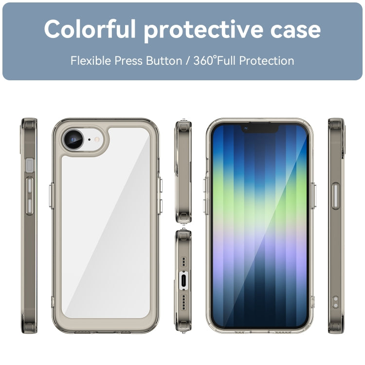 For iPhone SE 2024 Colorful Series Acrylic + TPU Phone Case(Transparent Grey) - More iPhone Cases by PMC Jewellery | Online Shopping South Africa | PMC Jewellery | Buy Now Pay Later Mobicred