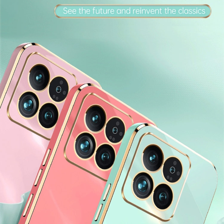 For Xiaomi 14 Pro XINLI Straight Edge 6D Electroplate TPU Phone Case(Mint Green) - 14 Pro Cases by XINLI | Online Shopping South Africa | PMC Jewellery | Buy Now Pay Later Mobicred