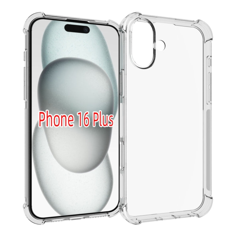 For iPhone 16 Plus Shockproof Non-slip Thickening TPU Phone Case(Transparent) - More iPhone Cases by PMC Jewellery | Online Shopping South Africa | PMC Jewellery