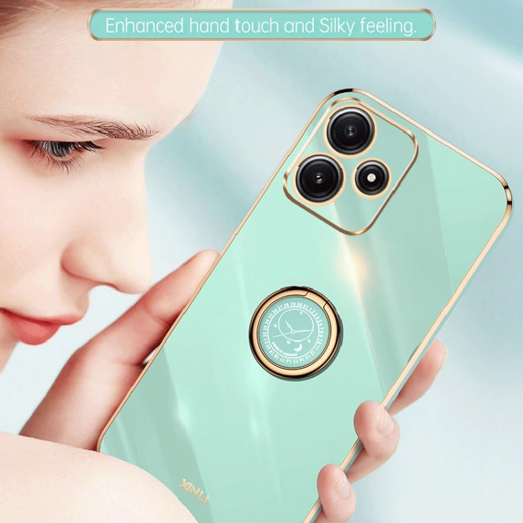 For Xiaomi Redmi Note 12R XINLI Straight Edge 6D Electroplate TPU Phone Case with Ring Holder(Celestial Blue) - Xiaomi Cases by XINLI | Online Shopping South Africa | PMC TechLife | Buy Now Pay Later Mobicred